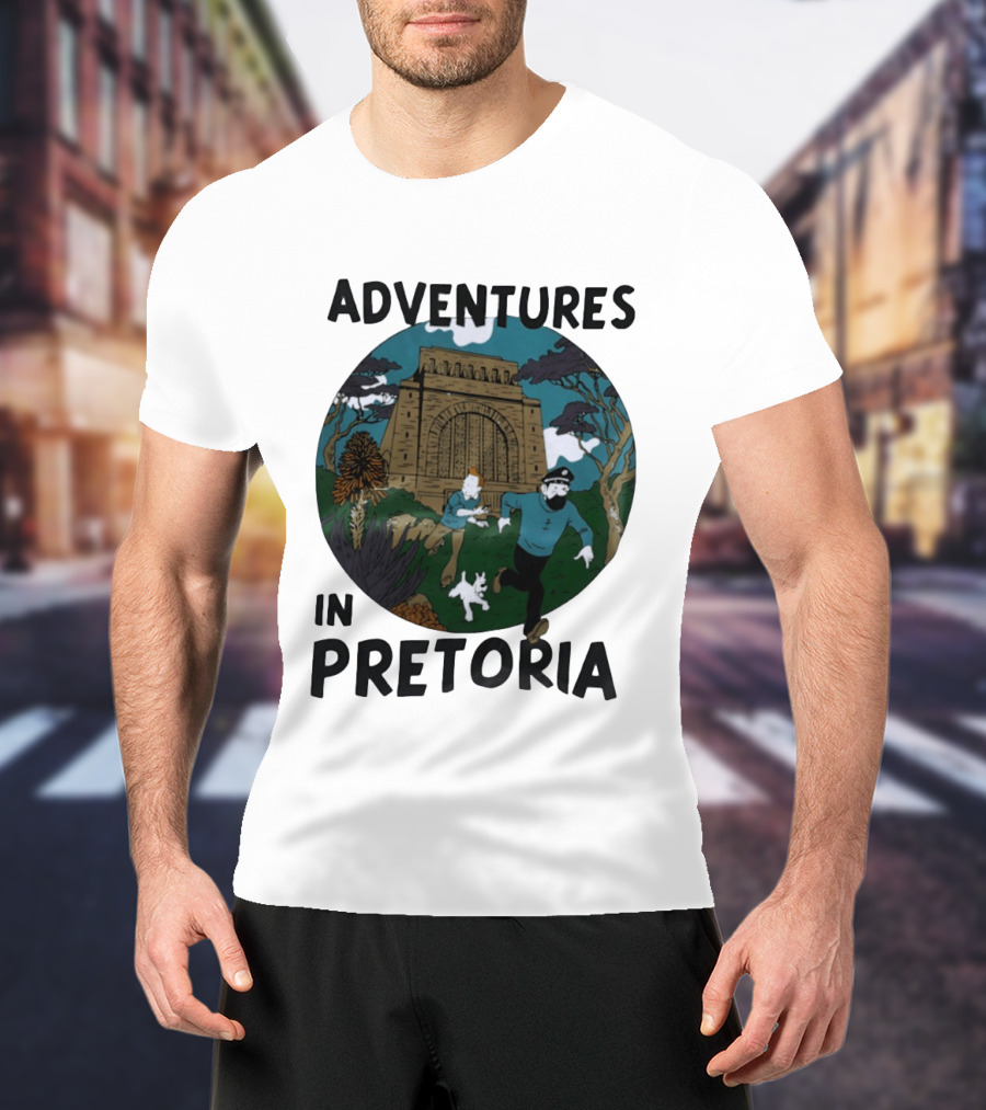 Adventures In Pretoria Tintin Captain Haddock Escape Scene T-Shirt