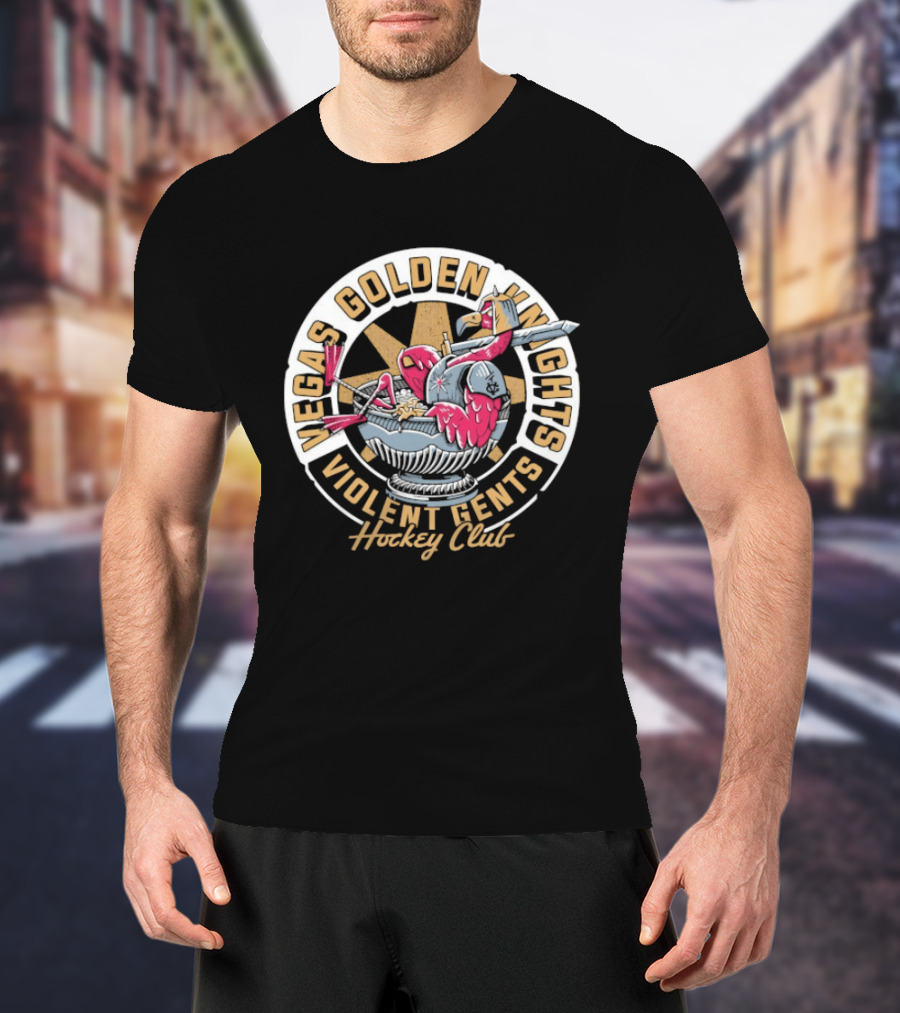Vegas Golden Knights Violent Gents Flamingo Knight Hockey Club T-Shirt
