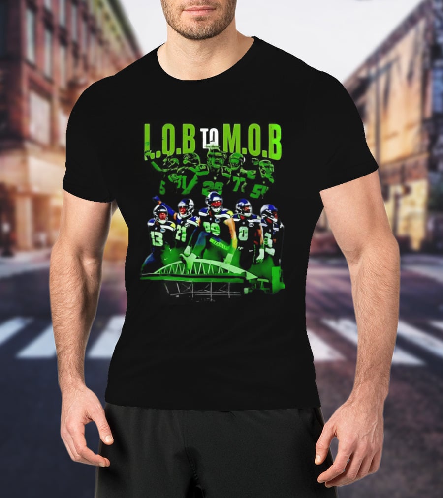 LOB To MOB Seattle Seahawks Players Bridge T-Shirt