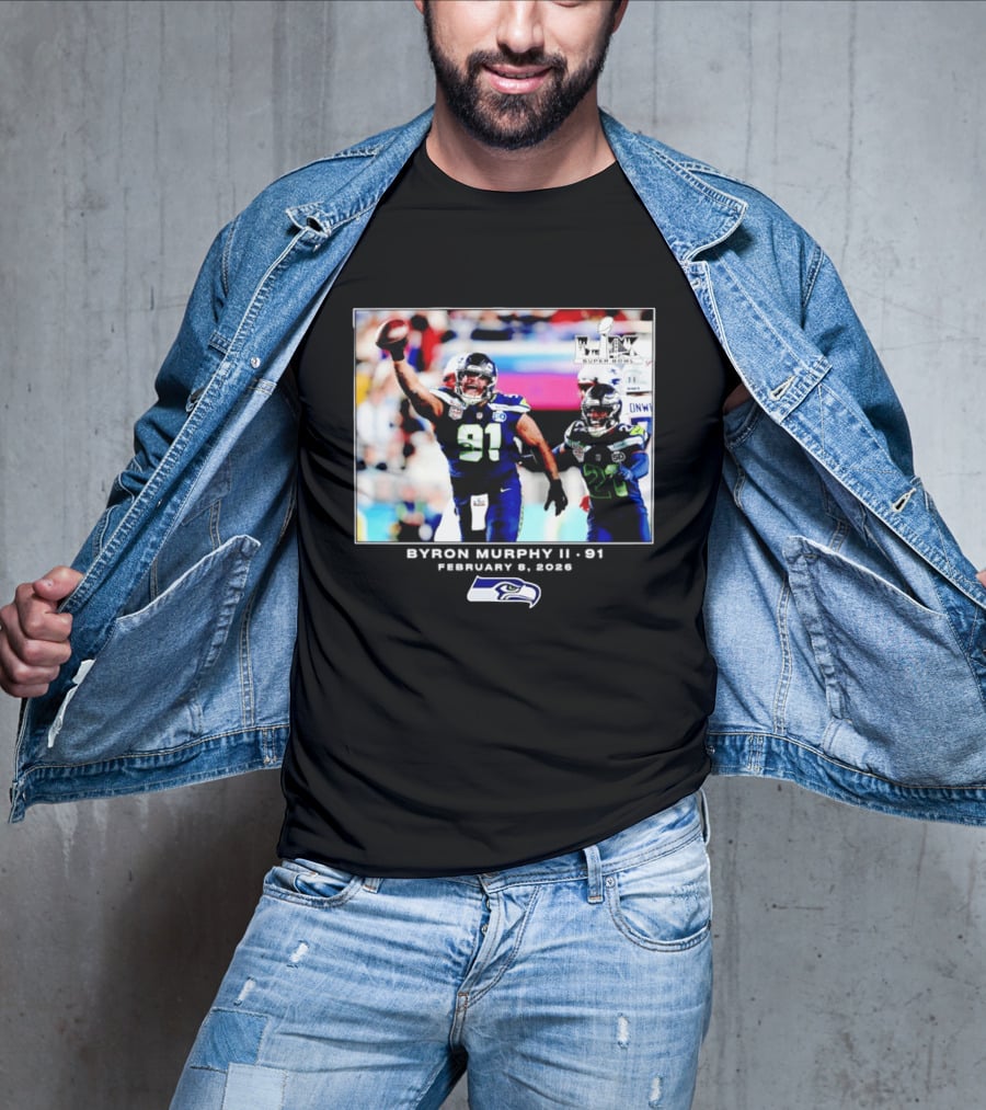Byron Murphy II Seattle Seahawks Super Bowl LXI February 1 2026 T-Shirt
