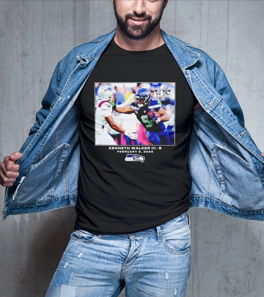 Kenneth Walker III Seattle Seahawks Super Bowl LIX Football 2026 T-Shirt