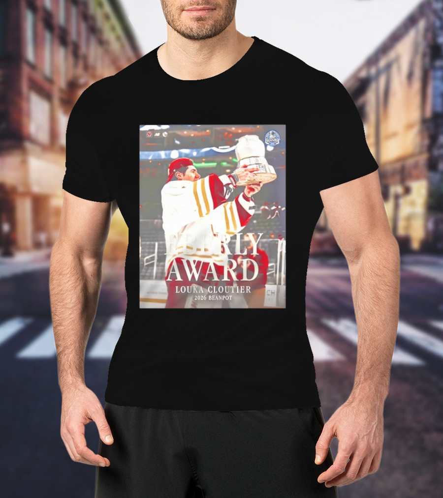 Eberly Award Louka Cloutier 2026 Beanpot Champion Boston College Hockey T-Shirt