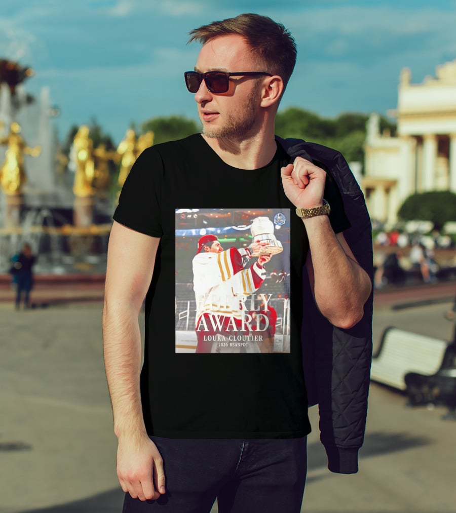 Eberly Award Louka Cloutier 2026 Beanpot Champion Boston College Hockey T-Shirt