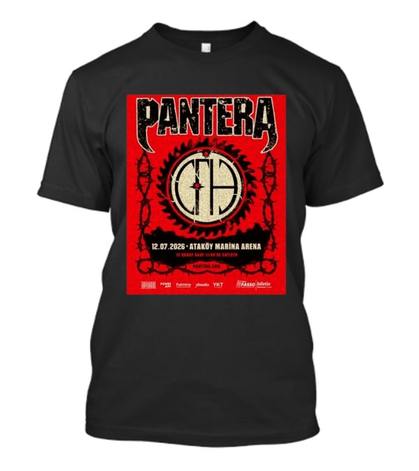 Pantera Istanbul 2026 Ataköy Marina Arena July 12 Concert Event T-Shirt