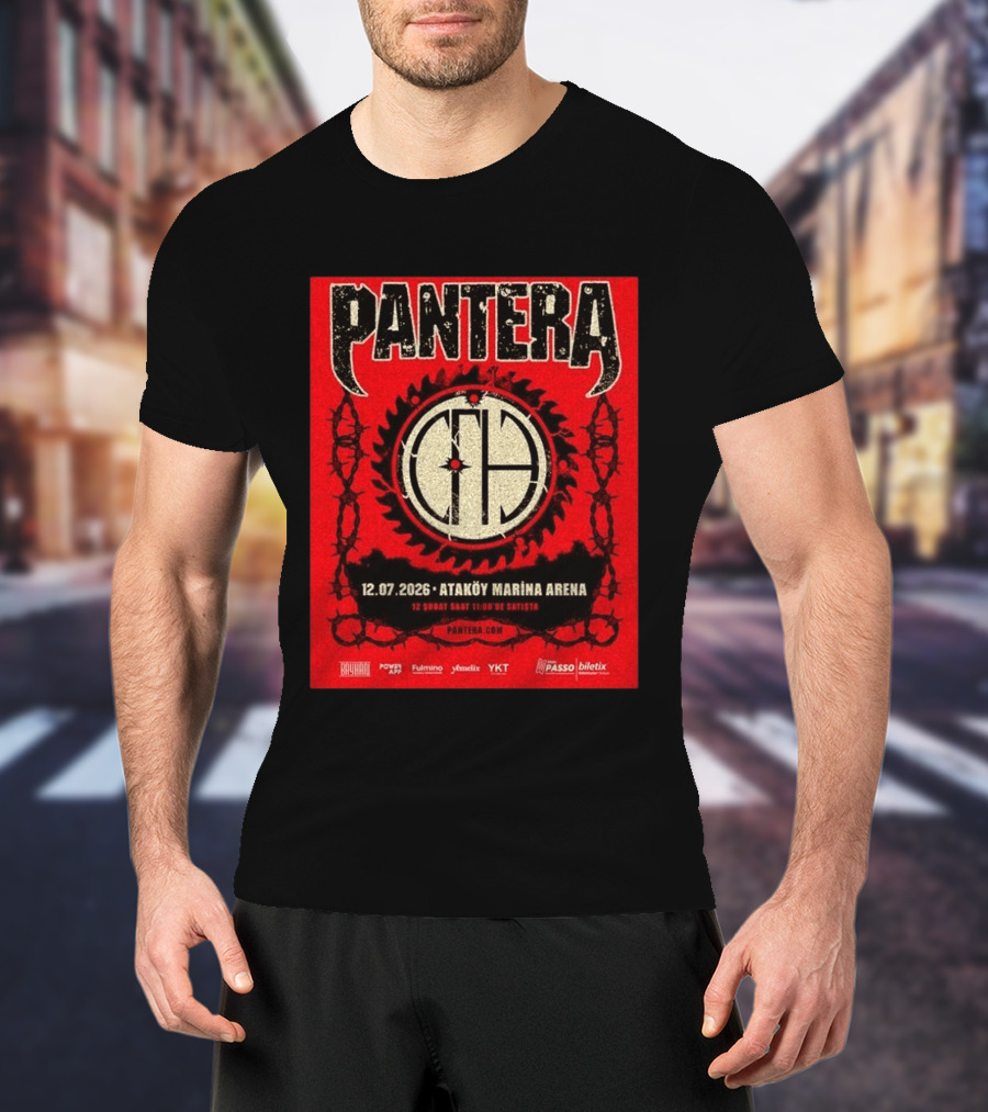 Pantera Istanbul 2026 Ataköy Marina Arena July 12 Concert Event T-Shirt