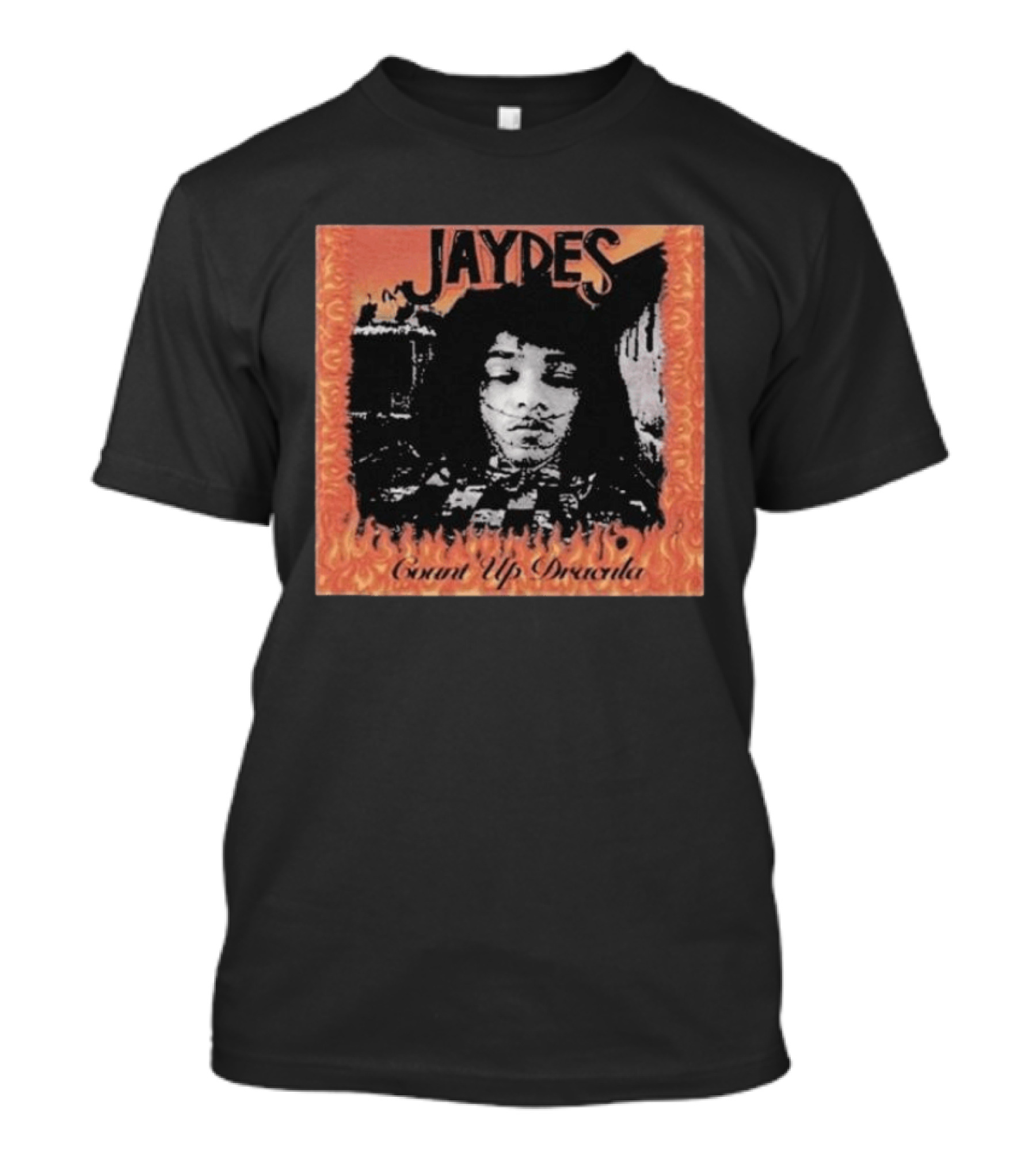 Jaydes Count Up Dracula Vintage Gothic Flames Checkerboard T-Shirt