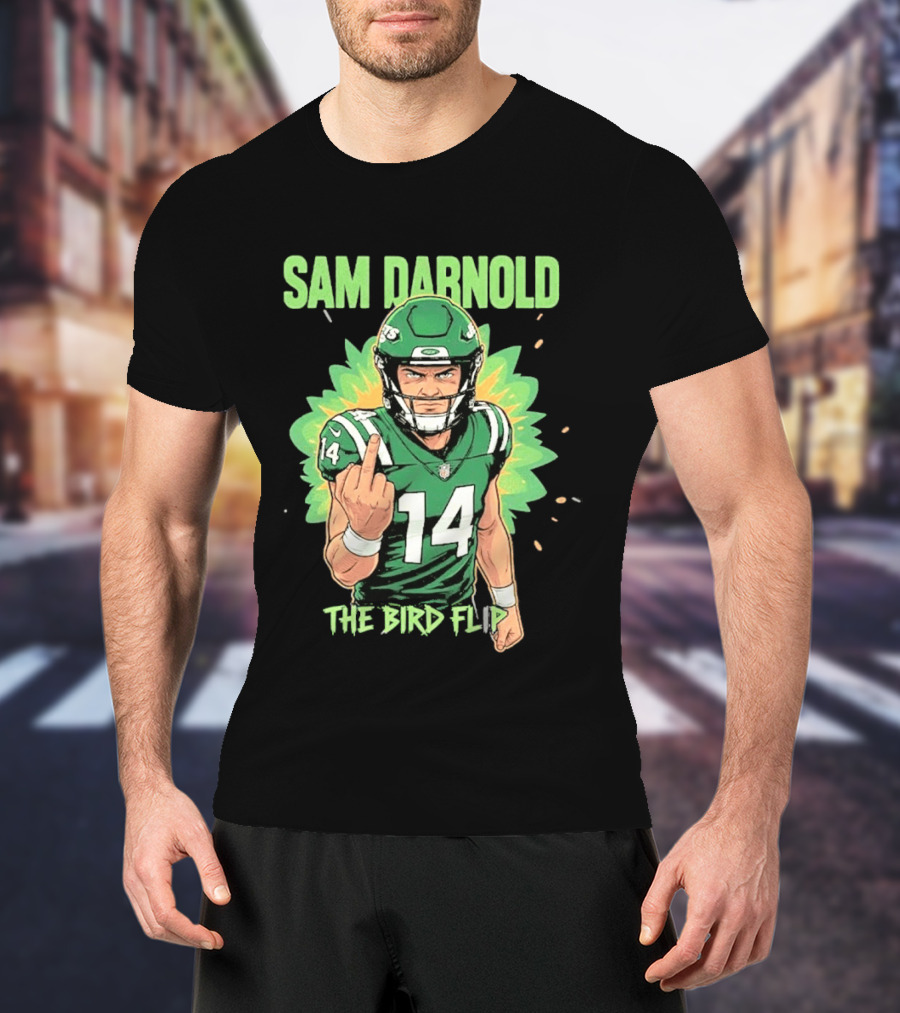 Sam Darnold The Bird Flip Football Gesture T-Shirt