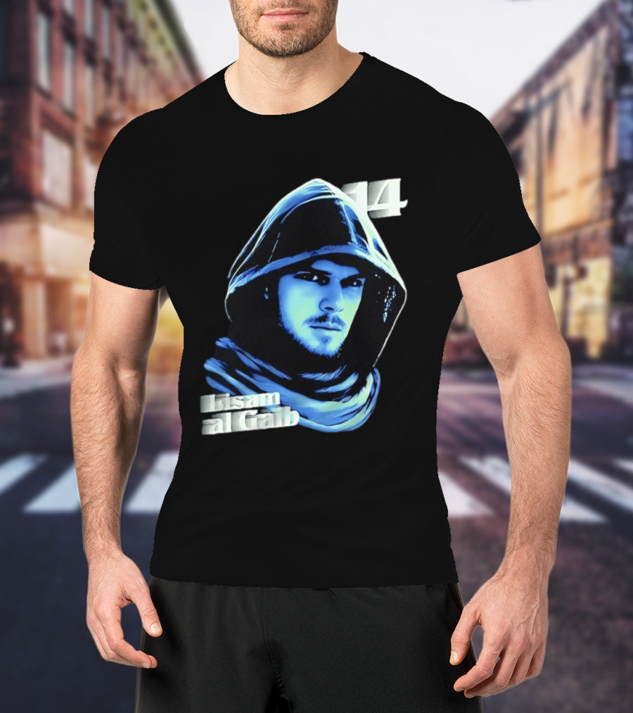 Lisam Al Gaib 14 Hooded Figure Mysterious Blue Aura T-Shirt