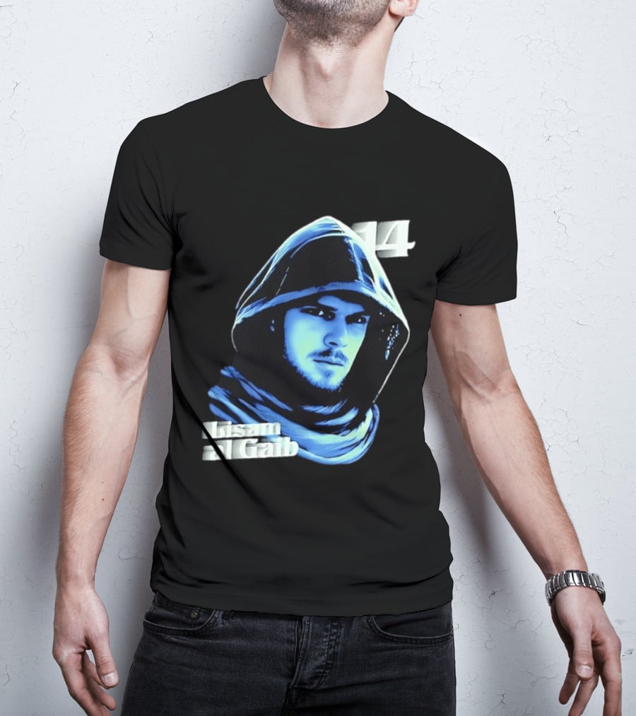 Lisam Al Gaib 14 Hooded Figure Mysterious Blue Aura T-Shirt