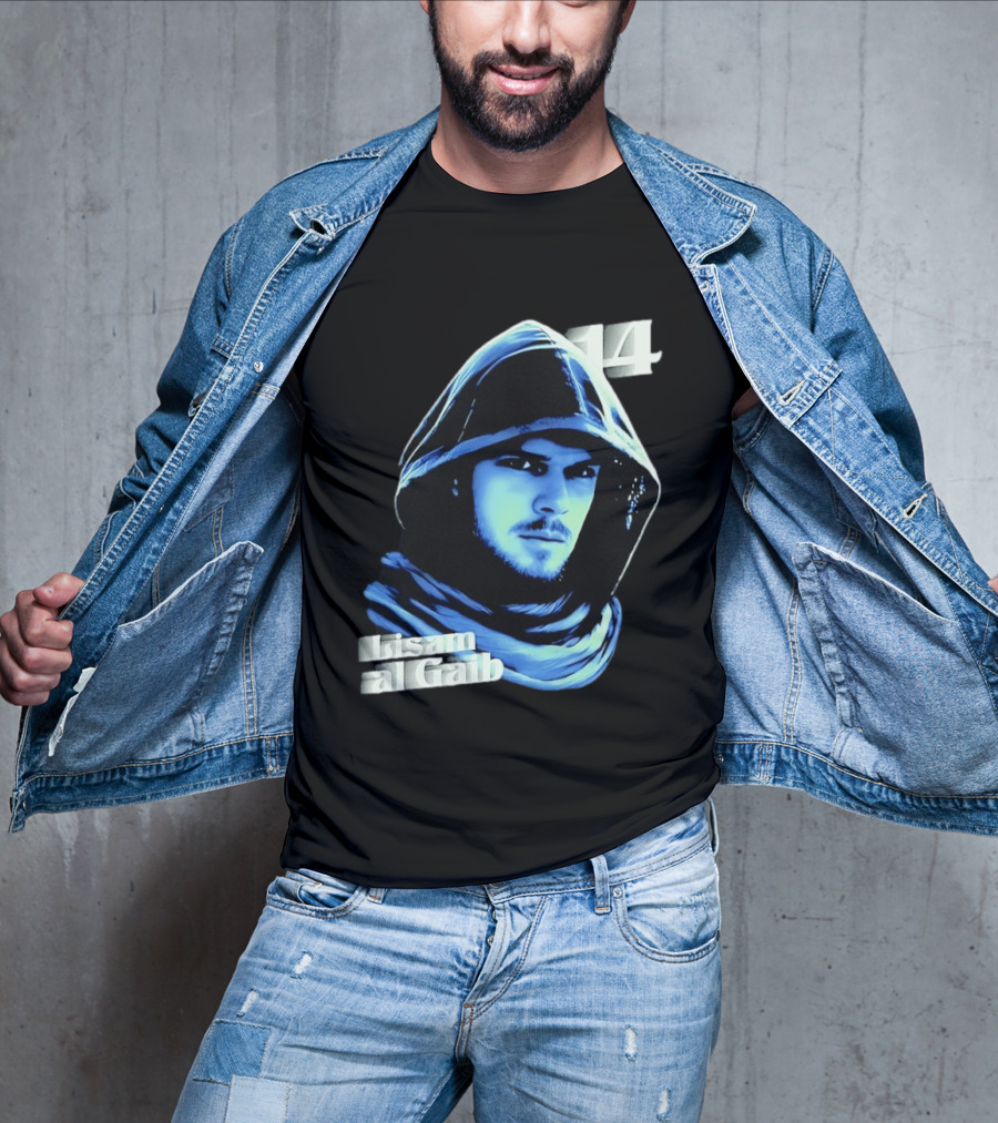 Lisam Al Gaib 14 Hooded Figure Mysterious Blue Aura T-Shirt