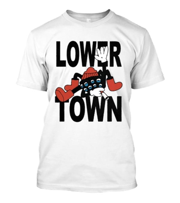 Lowertown Smokey Spider Cartoon Character With Boots And Beanie T-Shirt