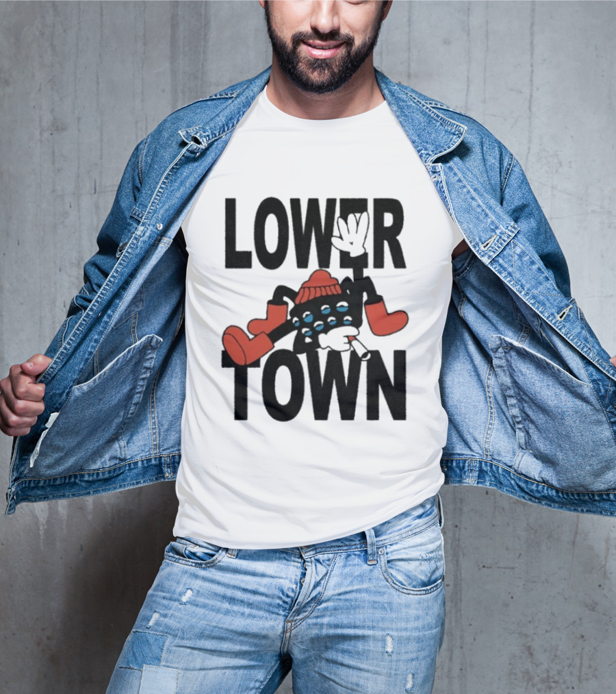 Lowertown Smokey Spider Cartoon Character With Boots And Beanie T-Shirt