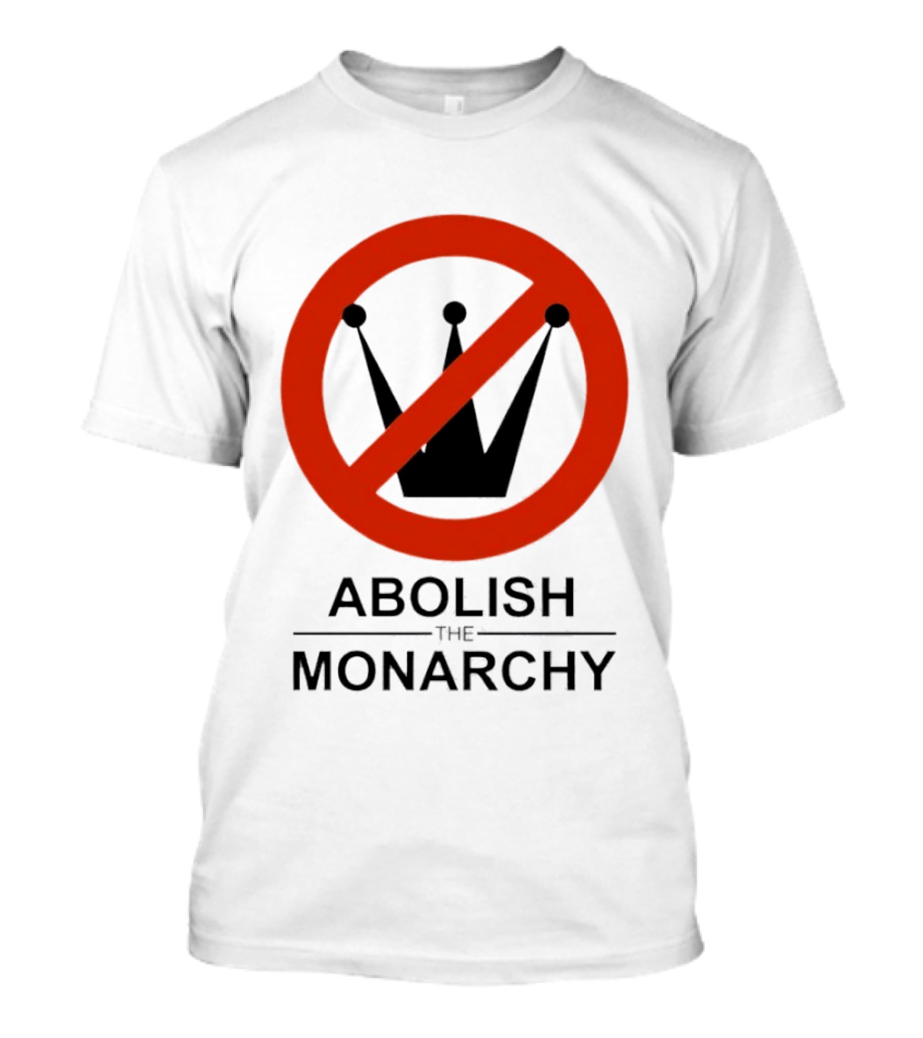 Abolish The Monarchy Crown Symbol With Red Strike Through T-Shirt