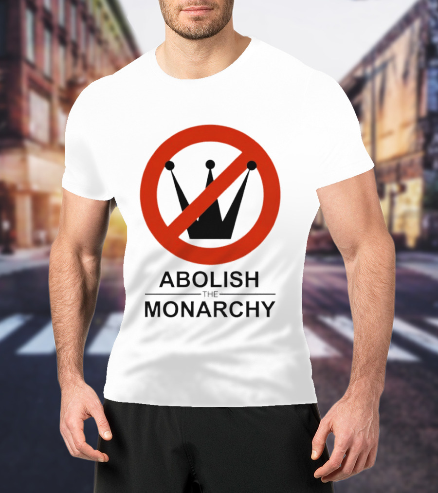 Abolish The Monarchy Crown Symbol With Red Strike Through T-Shirt