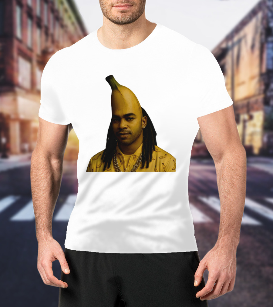 Banana Santana Face Head Banana Man With Dreadlocks And Chain T-Shirt