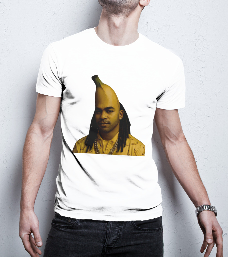 Banana Santana Face Head Banana Man With Dreadlocks And Chain T-Shirt