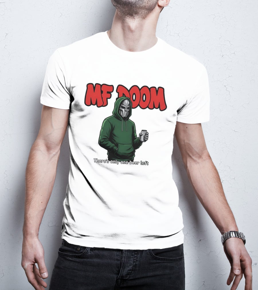 MF DOOM There's Only One Beer Left Masked Rapper With Can T-Shirt
