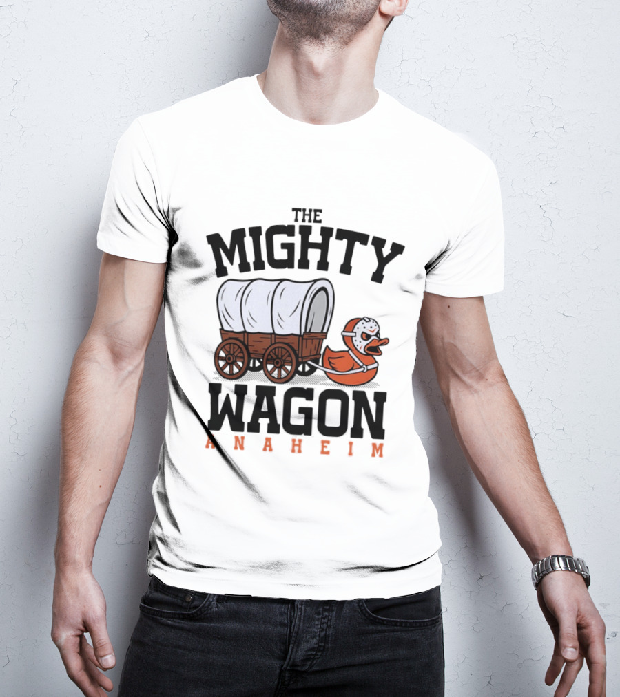 The Mighty Wagon Anaheim Ducks Hockey Cart Duck T-Shirt