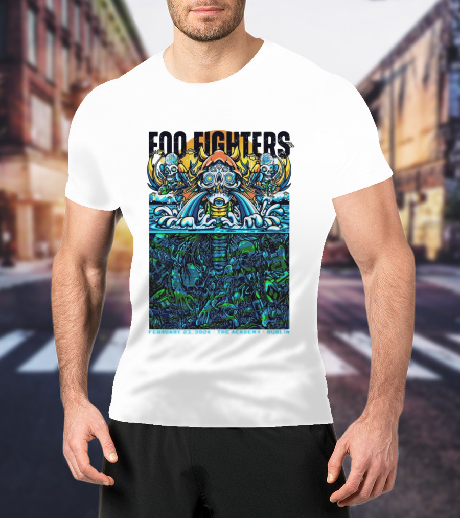 Foo Fighters Dublin 2026 Concert February 23 The Academy Venue Underwater Skeleton T-Shirt