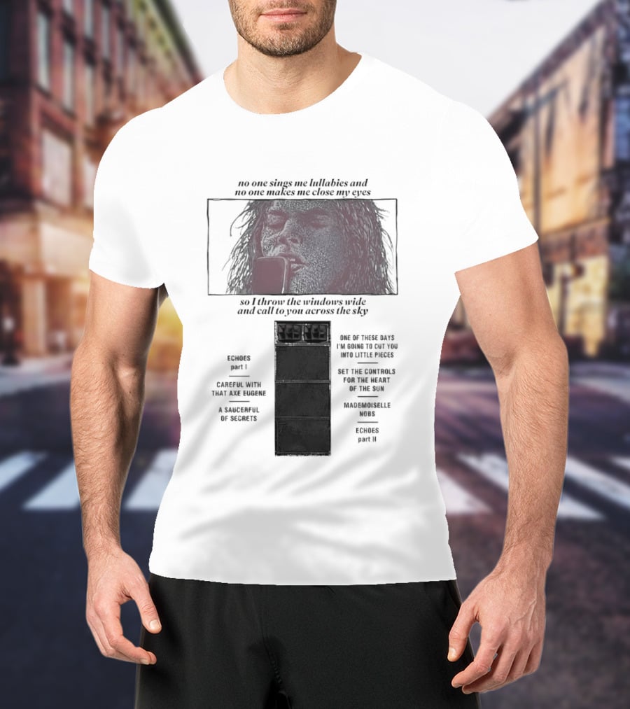 Pink Floyd Song Lyrics No One Sings Me Lullabies And No One Makes Me Close My Eyes Ravens Parable T-Shirt