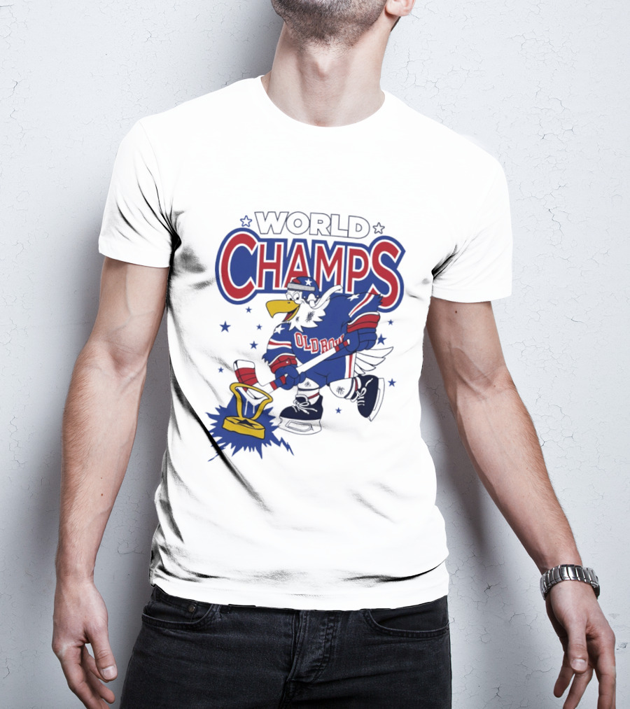 World Champs Old Boy Eagle Hockey Victory T-Shirt