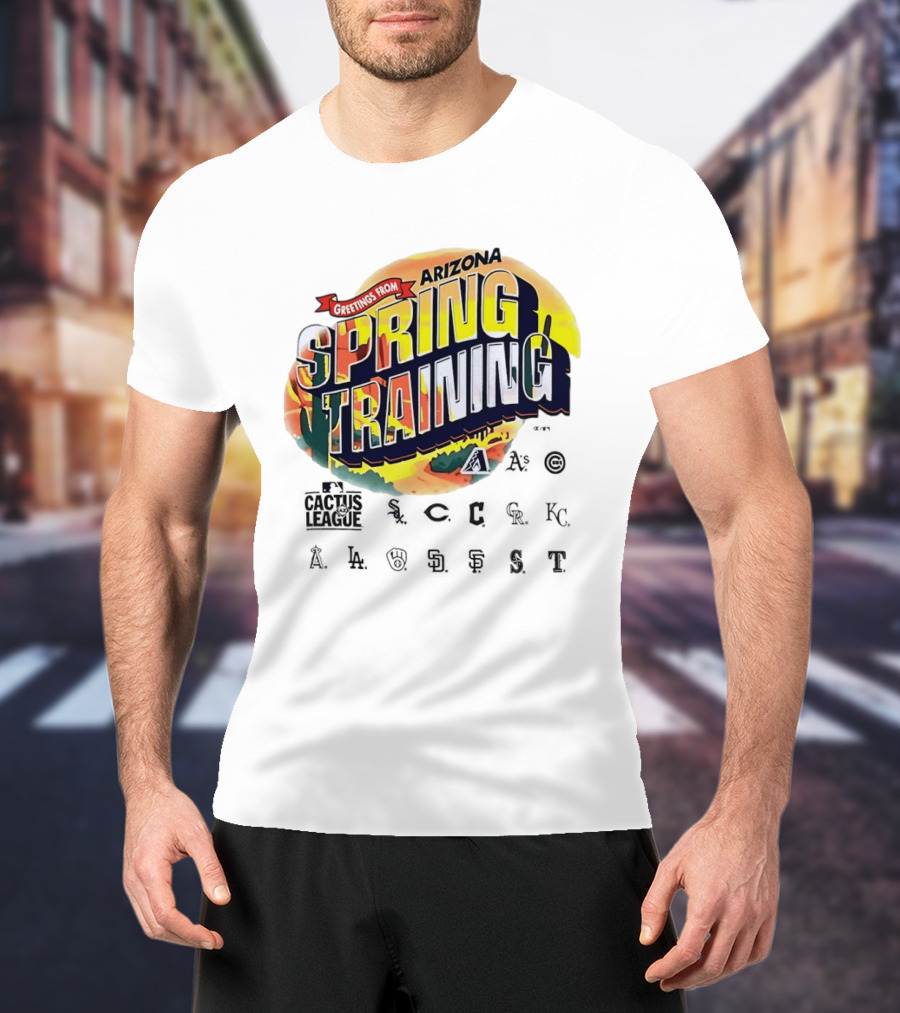 Greetings From Arizona Spring Training With Cactus And Baseball T-Shirt