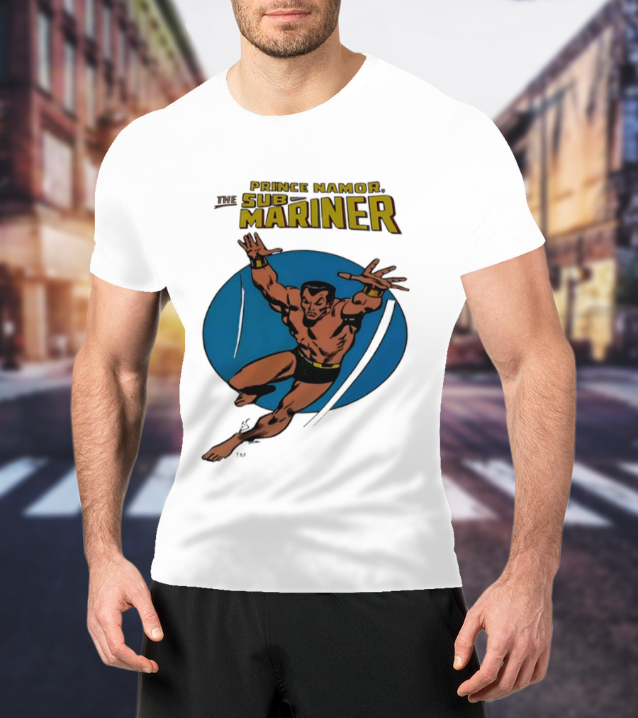 Prince Namor The Sub Mariner Iconic Comic Character Retro Dive T-Shirt