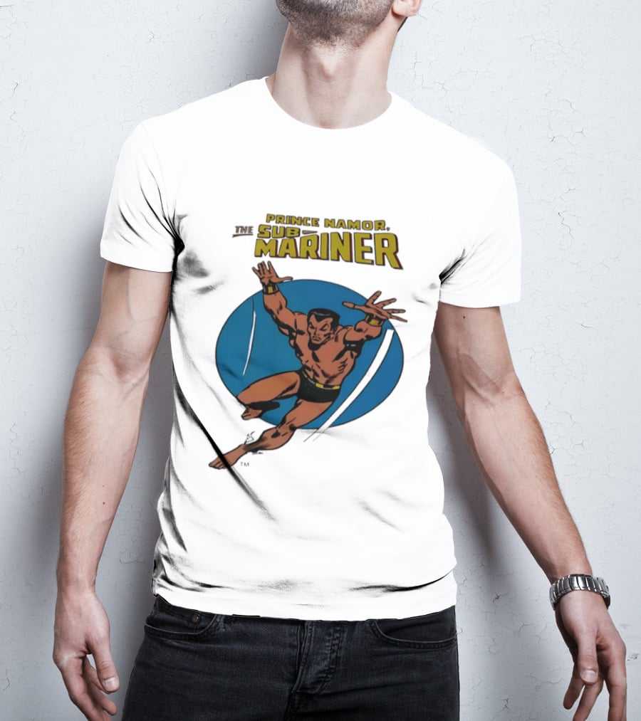 Prince Namor The Sub Mariner Iconic Comic Character Retro Dive T-Shirt