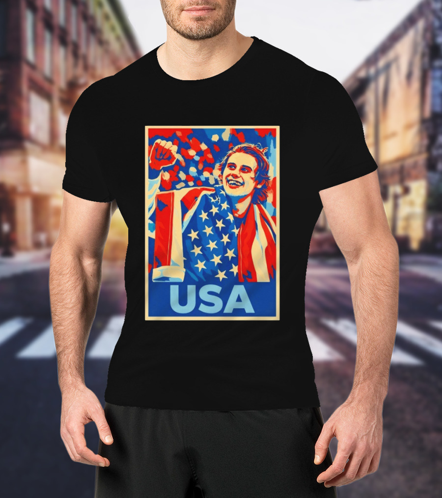 USA Hockey Celebration Jack Hughes Fan Hope Gift Idea T-Shirt