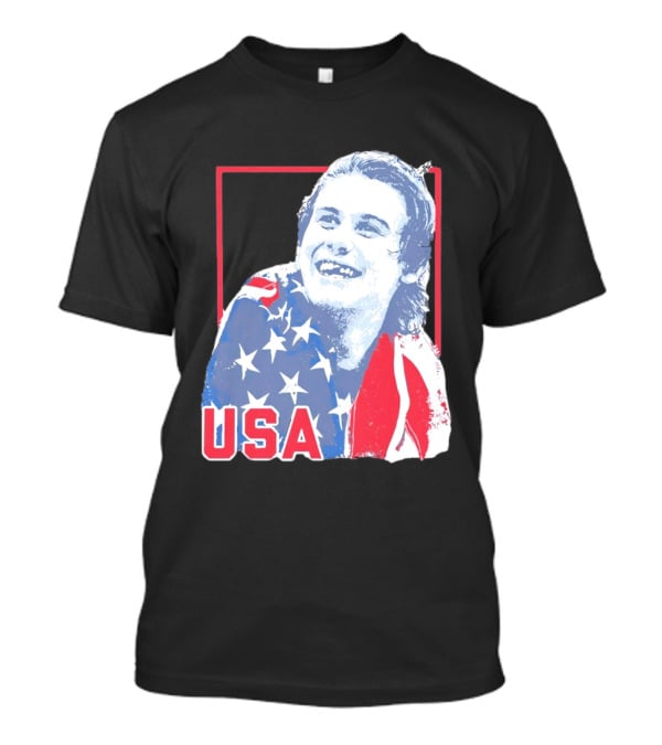Jack Hughes USA Flag 2026 Hockey T-Shirt