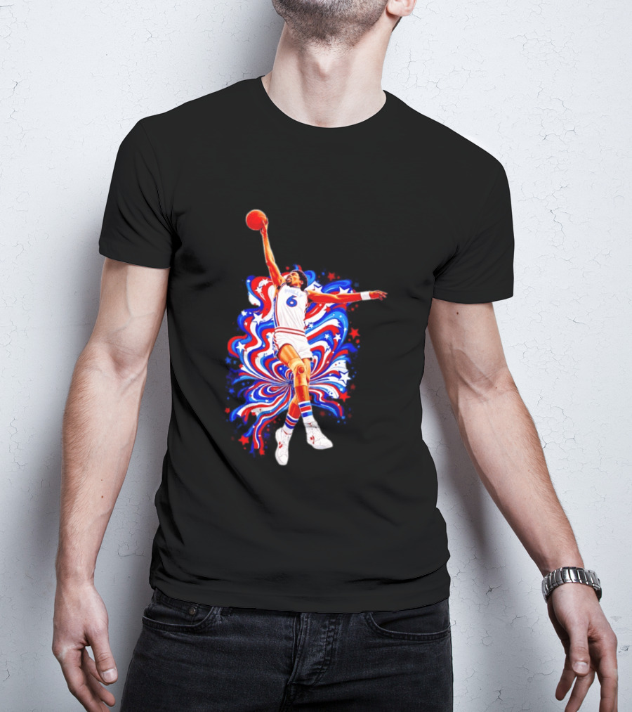 Philadelphia 76ers Julius Erving Dr. J Phunkadelic Slam Dunk T-Shirt