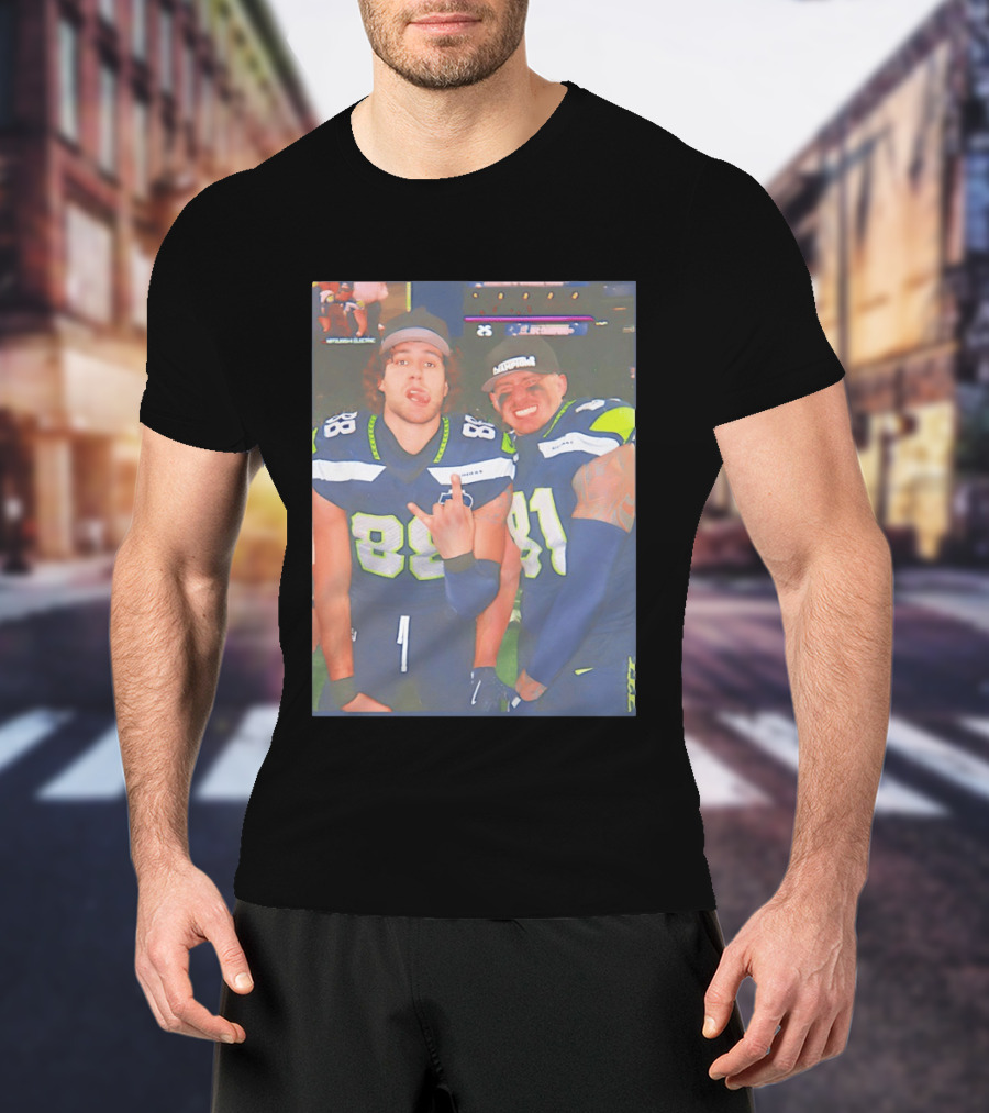 Seattle Seahawks Players Eric Saubert AJ Barner NFL Team Fans Football Enthusiasts T-Shirt