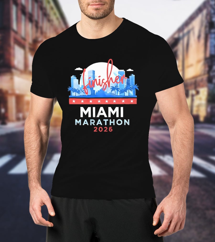 Finisher Miami Marathon 2026 City Skyline Florida T-Shirt