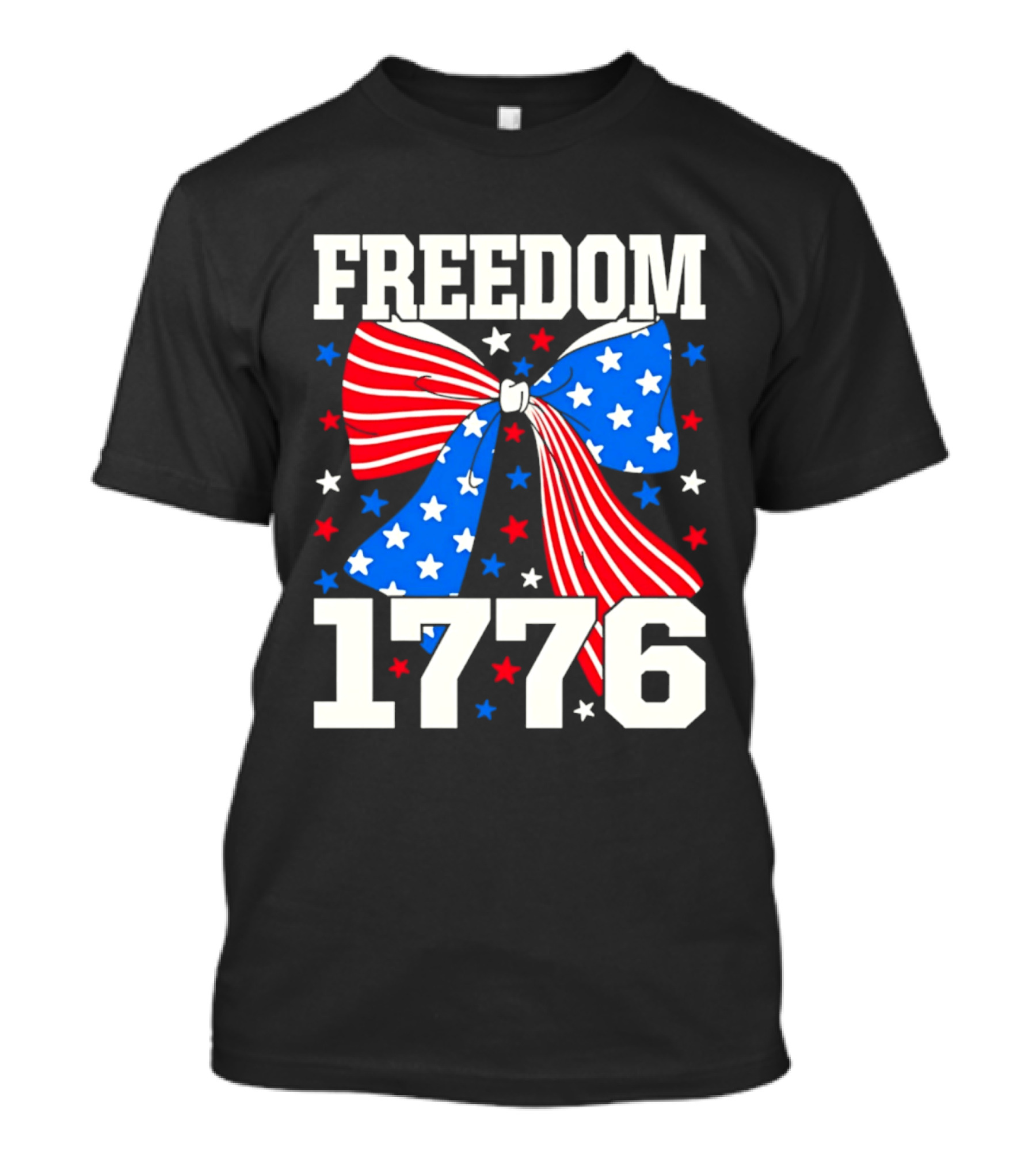 Freedom 1776 Patriotic Bow American Stars And Stripes T-Shirt