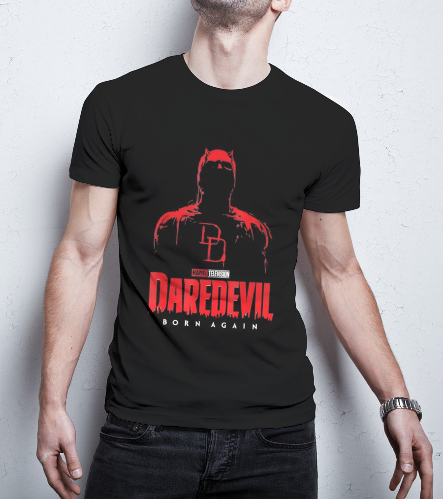 Marvel Daredevil Born Again DD Silhouette Red T-Shirt