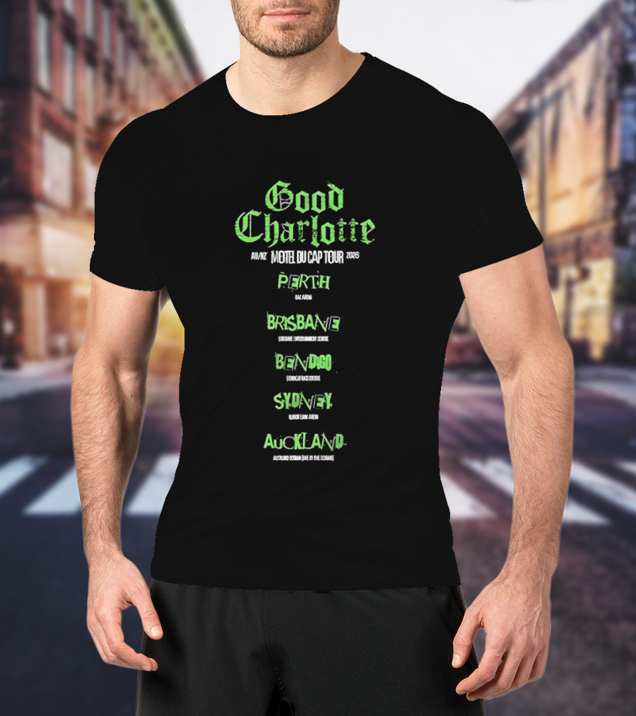 Good Charlotte Motel Du Cap Tour 2026 Perth Brisbane Bendigo Sydney Auckland T-Shirt