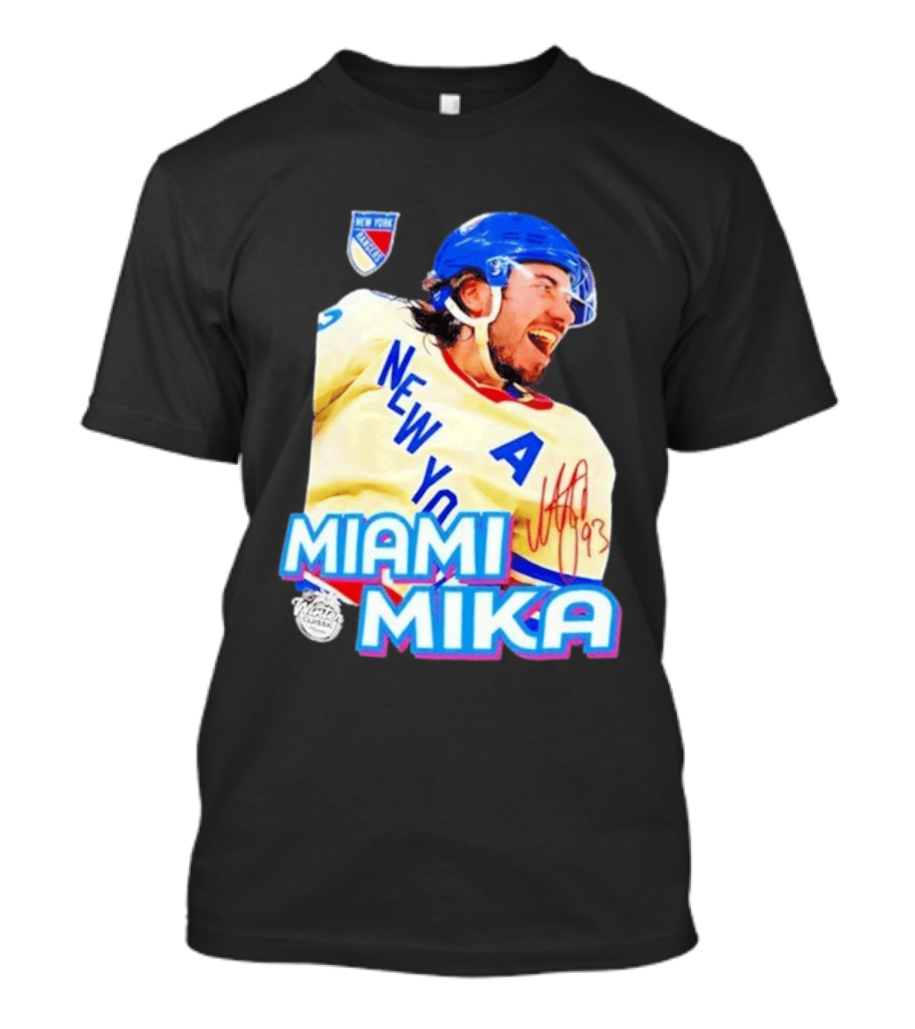 New York Rangers Mika Zibanejad Miami Mika 93 T-Shirt