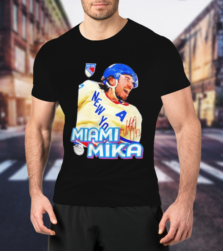 New York Rangers Mika Zibanejad Miami Mika 93 T-Shirt