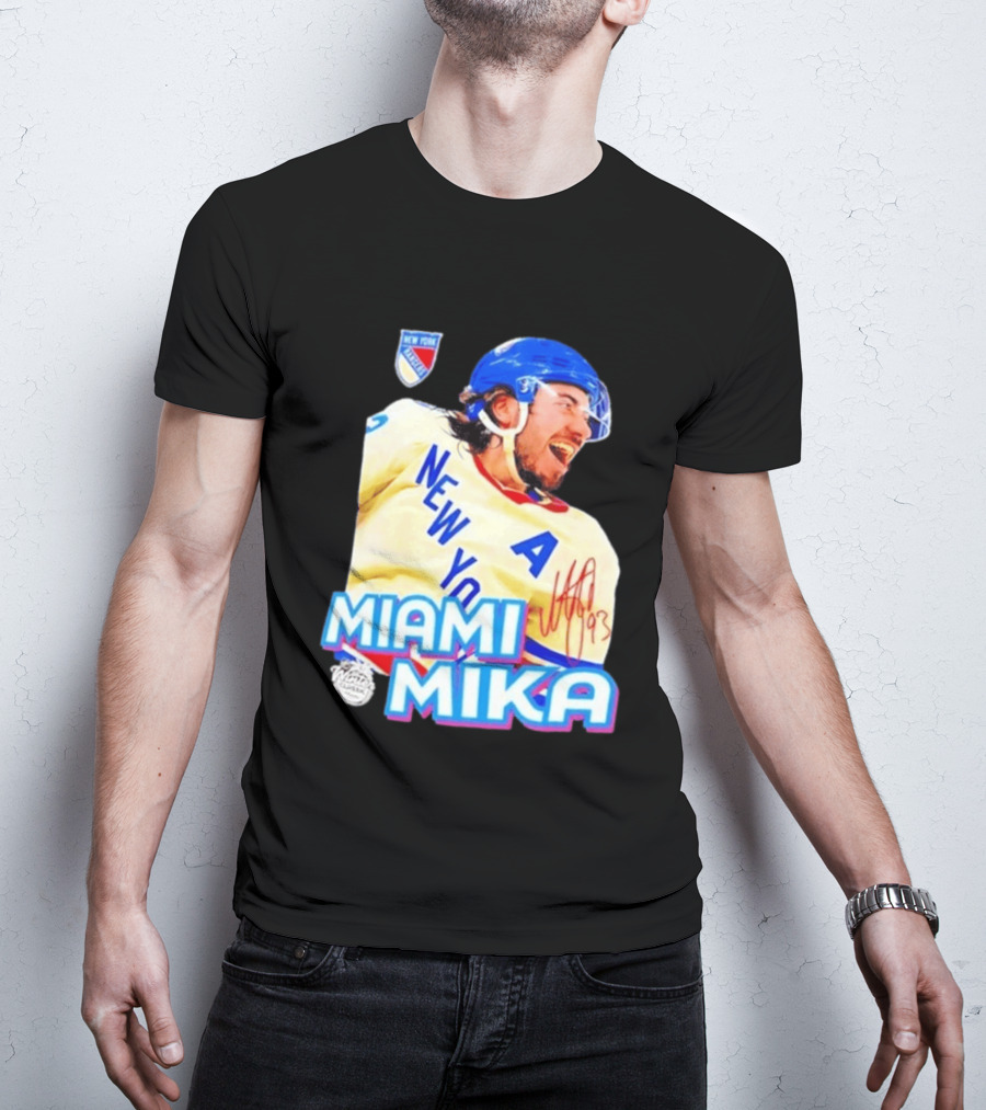 New York Rangers Mika Zibanejad Miami Mika 93 T-Shirt