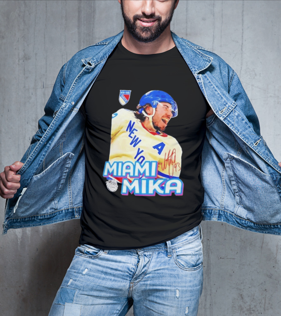 New York Rangers Mika Zibanejad Miami Mika 93 T-Shirt