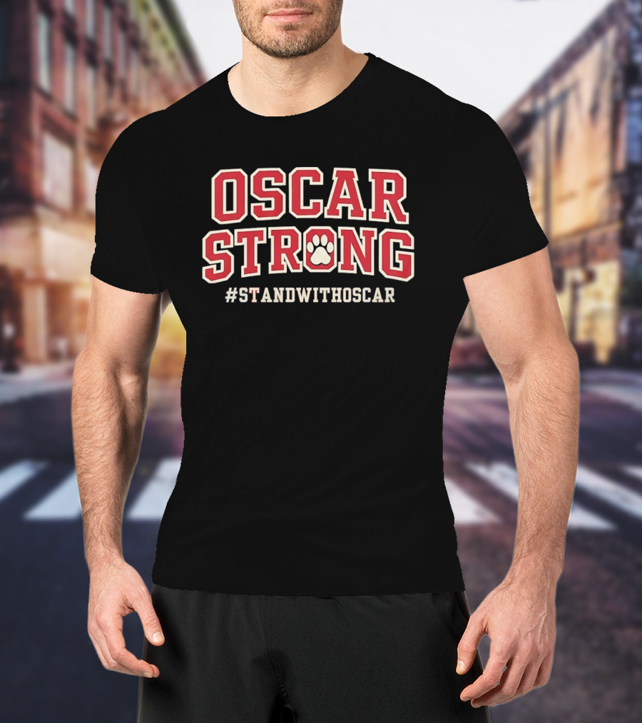 Oscar Strong Paw Print Stand With Oscar T-Shirt