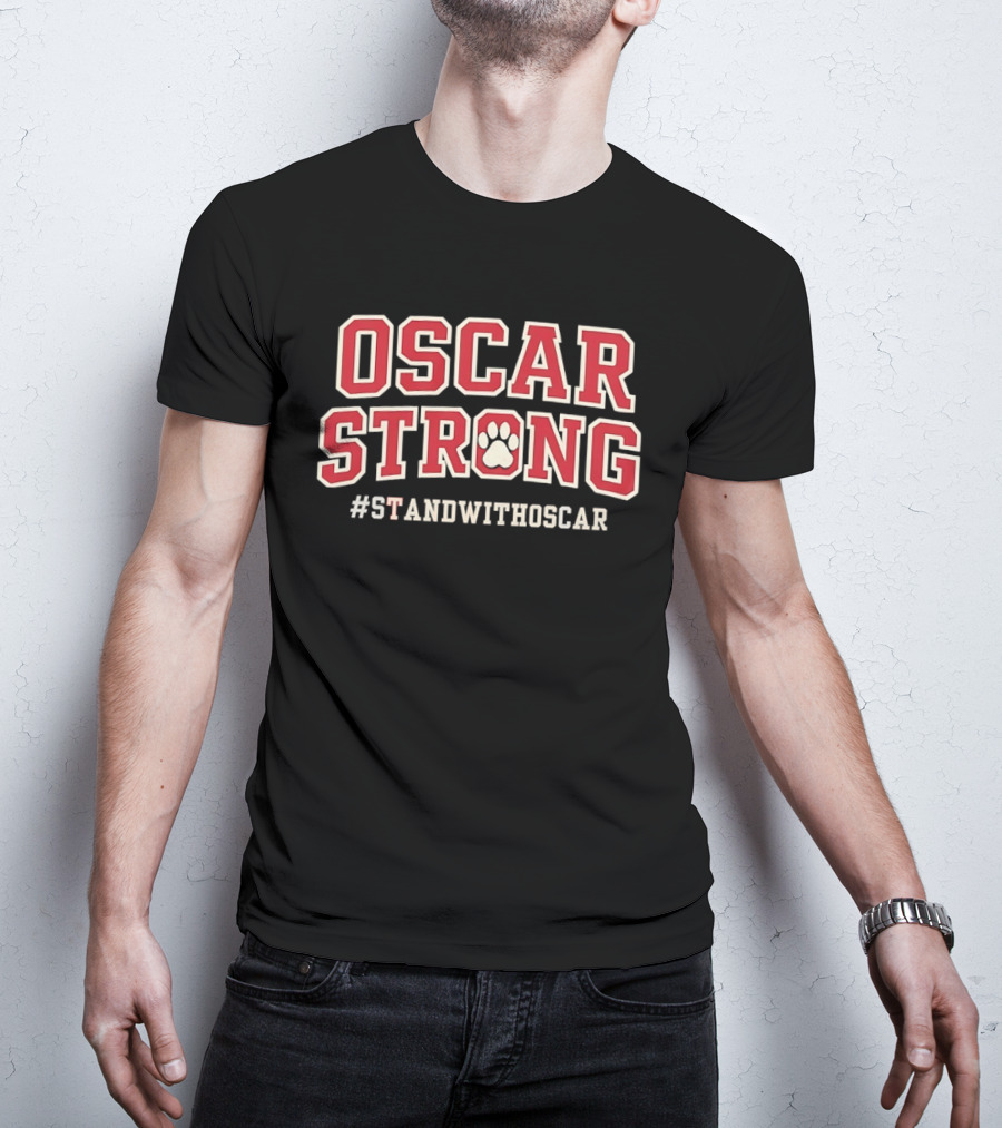 Oscar Strong Paw Print Stand With Oscar T-Shirt