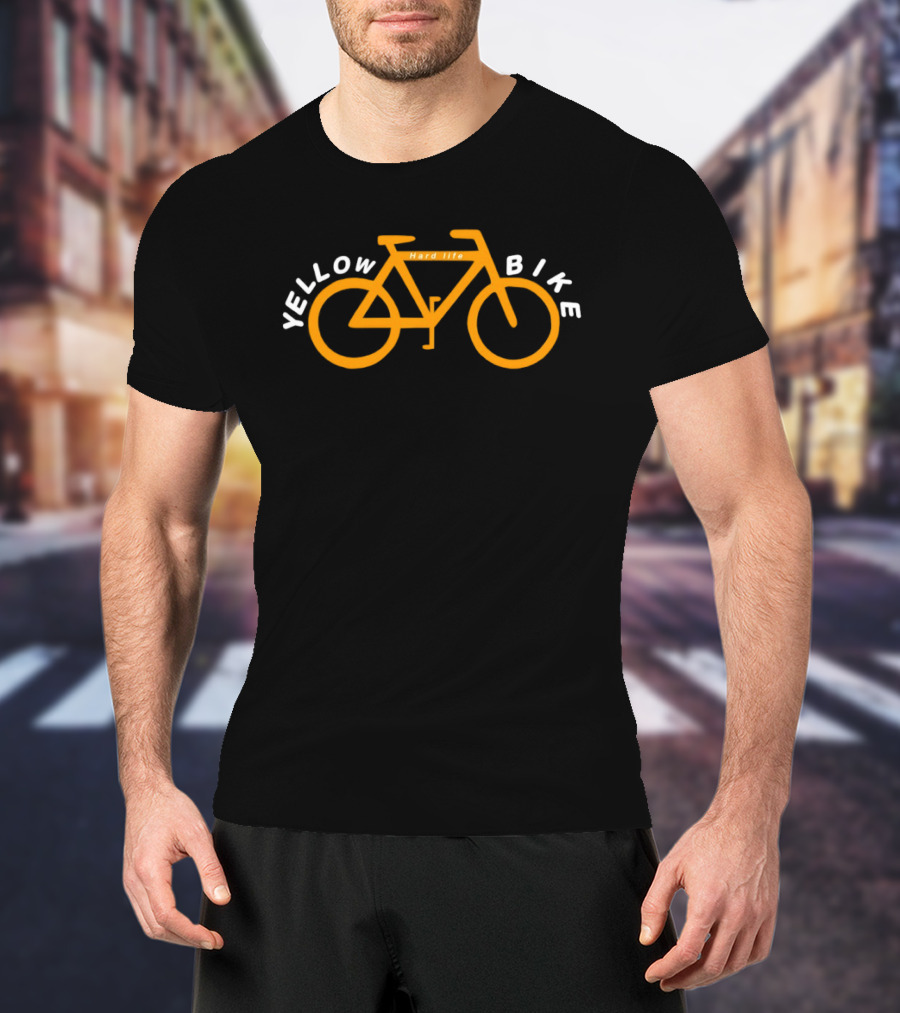 Yellow Bike Hard Life Bicycle Adventure T-Shirt