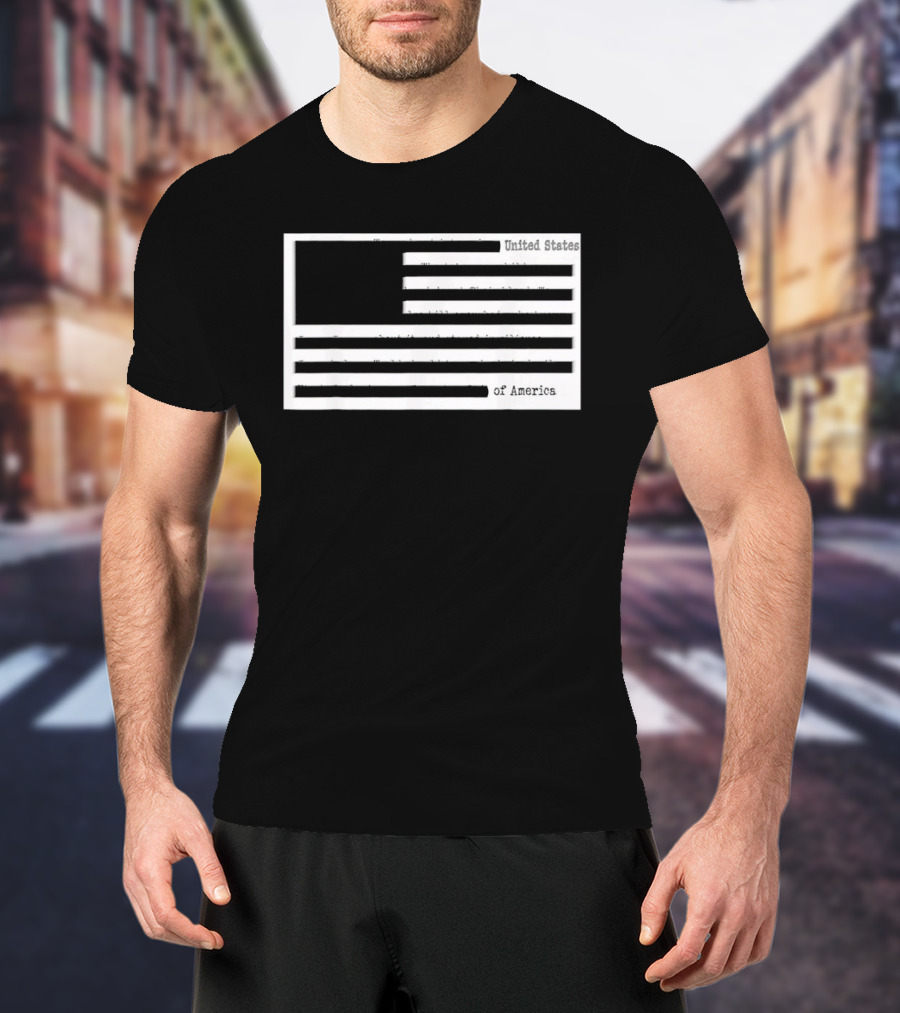 Censored American Documents Flag United States USA T-Shirt
