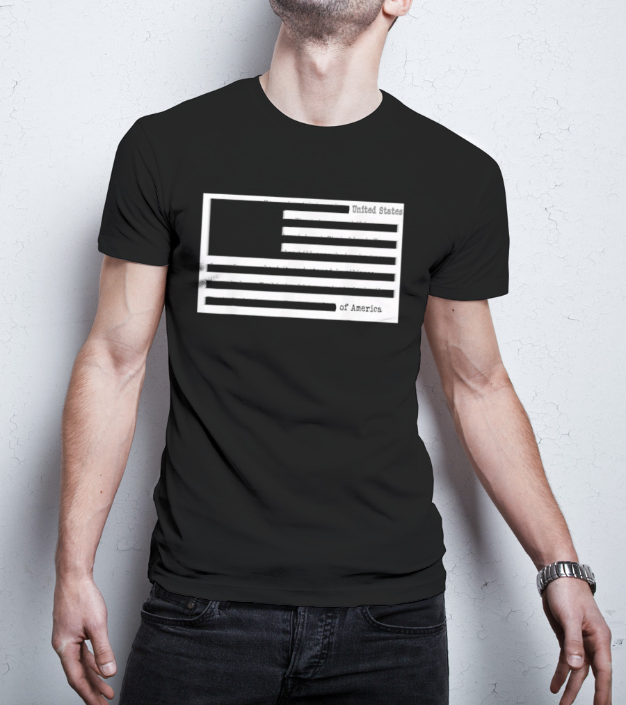 Censored American Documents Flag United States USA T-Shirt