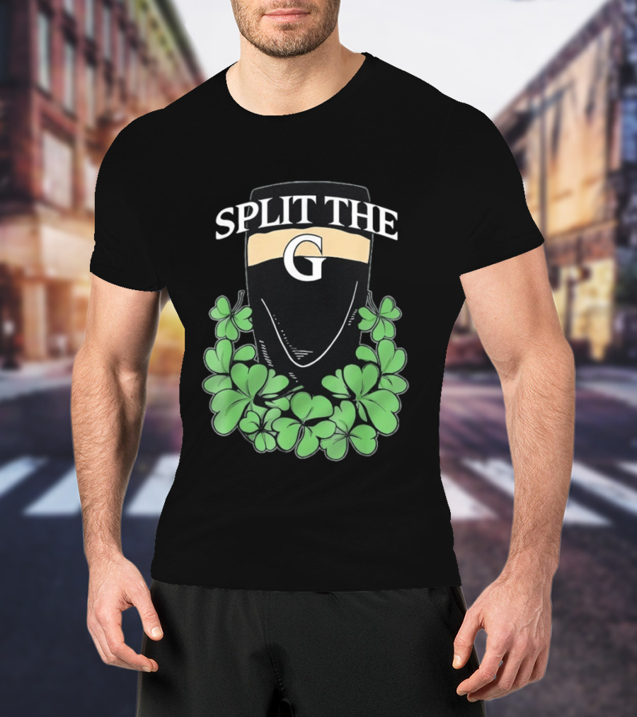 Split The G Shamrock Clover St. Patrick's Day Pint T-Shirt