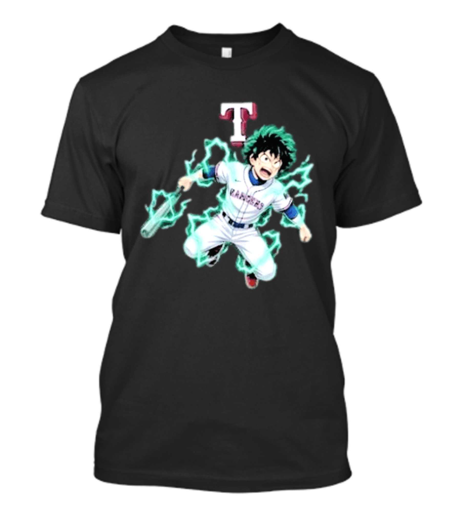 Deku My Hero Academia 2026 Texas Rangers MLB Collaboration Anime T-Shirt