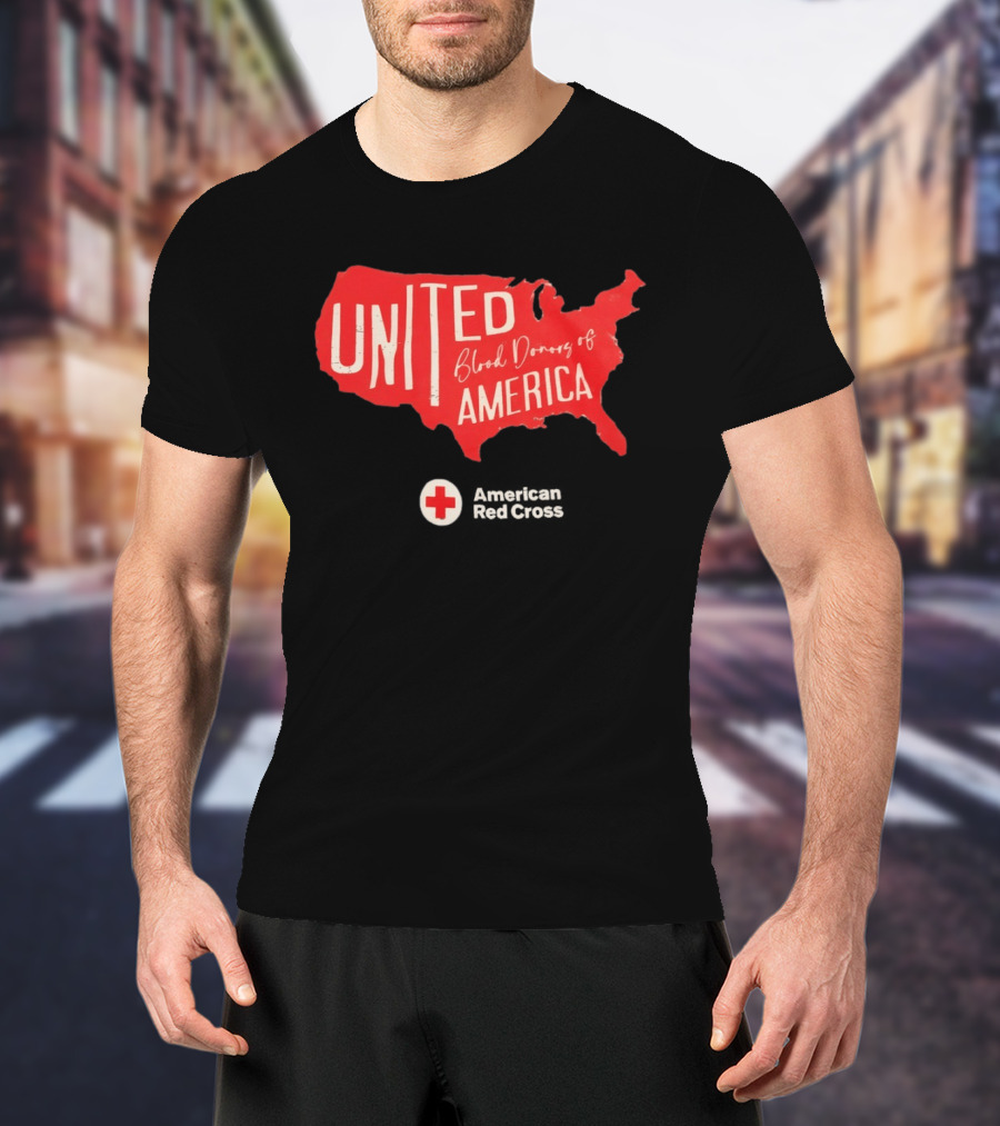 United Blood Donors Of America Map Red Cross Collaboration T-Shirt