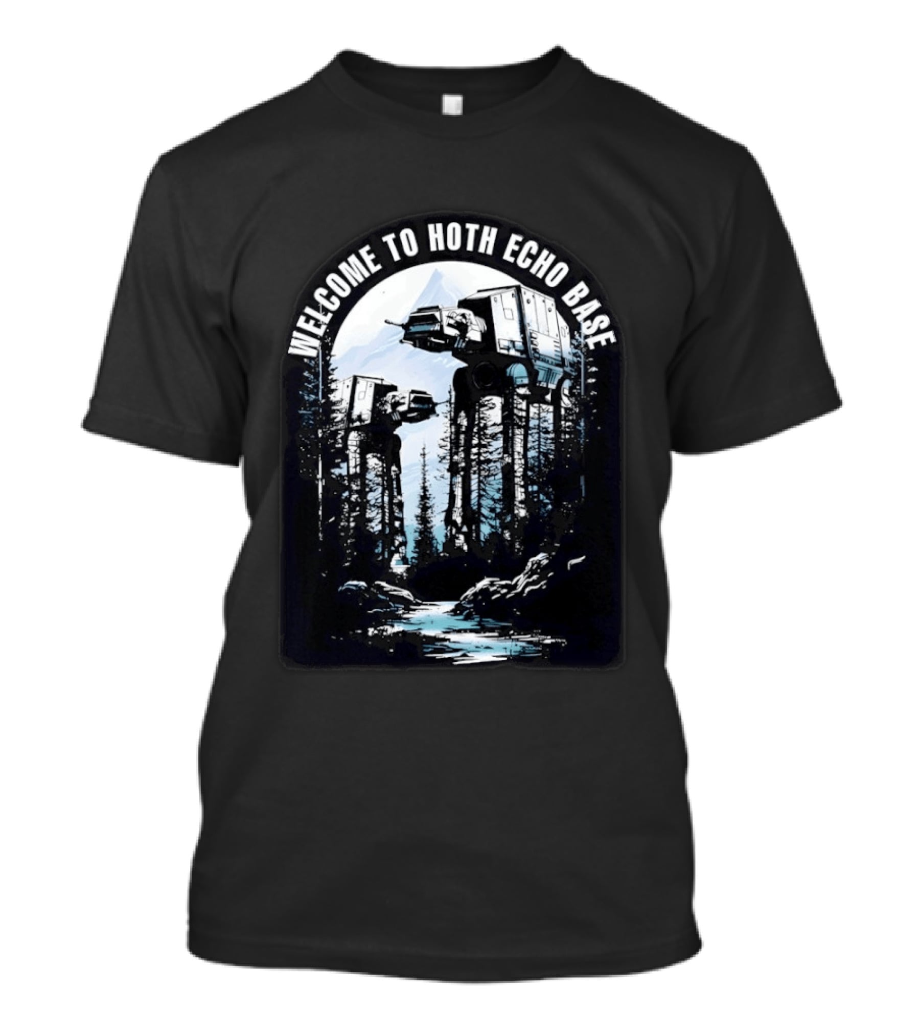 Welcome To Hoth Echo Base AT AT Walkers Forest Scene T-Shirt