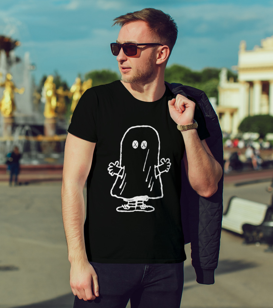 J Hope BTS Ghost White Sketch Character Drawing T-Shirt